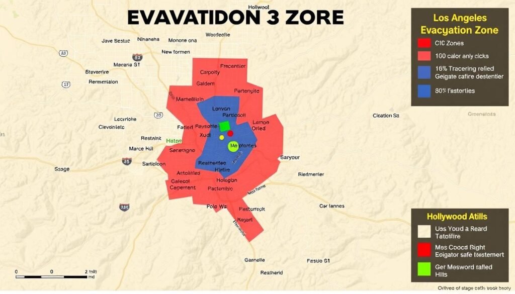 la fire evacuation zone map